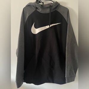 Nike Black and Gray hoodie with White Logo